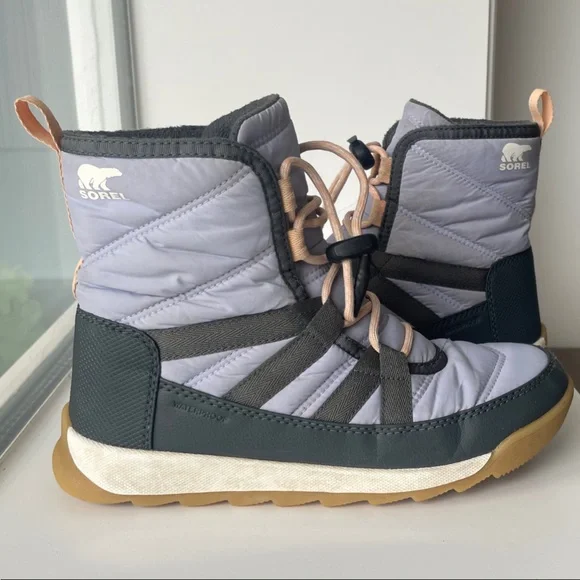 Sorel Quilted Boots with Pink and Gray Accents - Picture 2 of 4